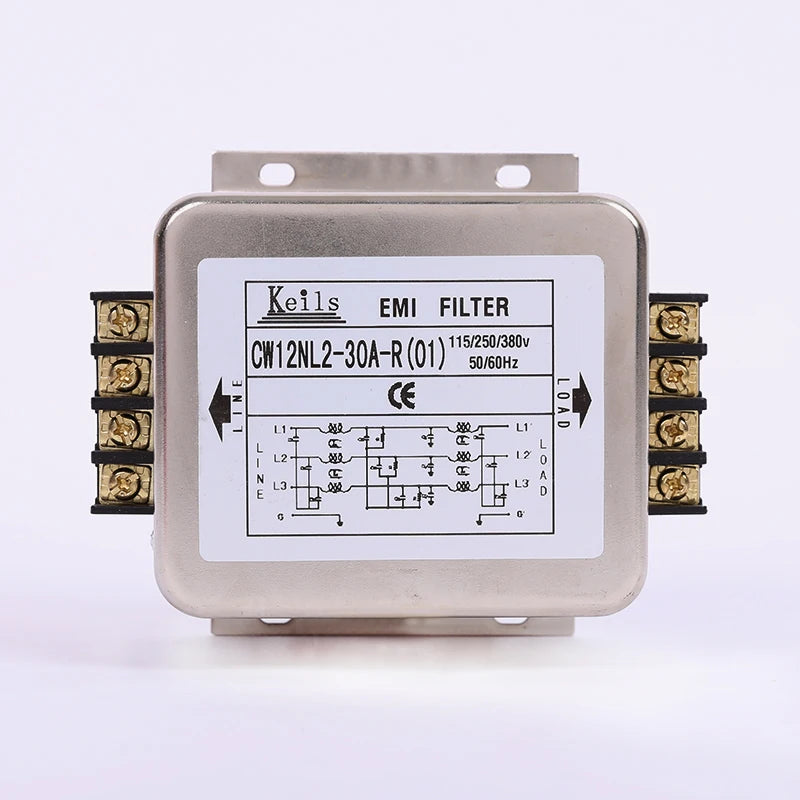 Power EMI Filter CW12B-40A/30A/20A/10A-R Three-phase Three-wire 380V Terminal Block Power Purifier
