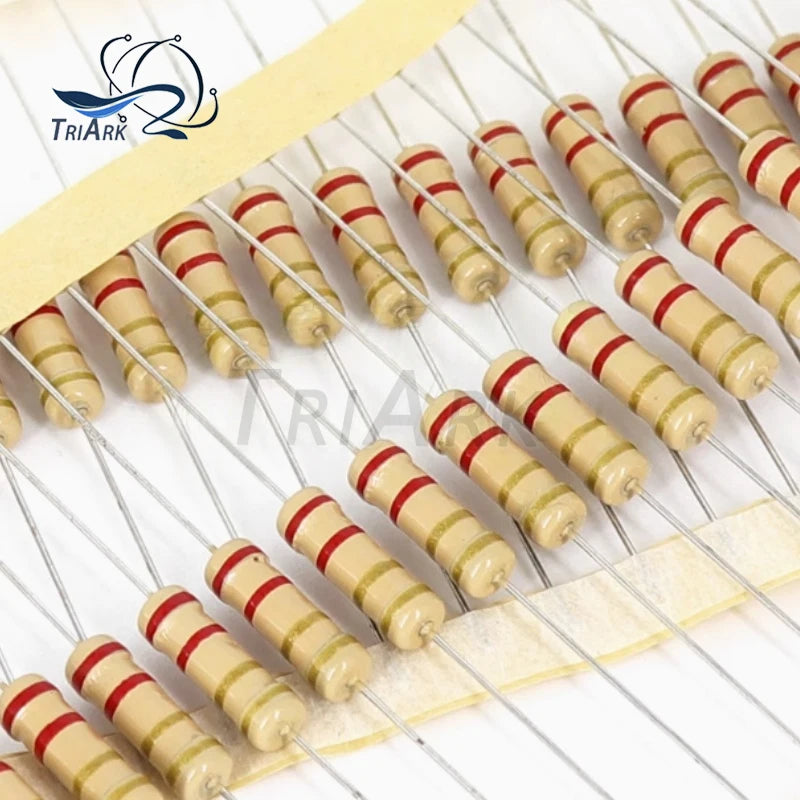 50PCS 1/2W 5% 0.1R~10M Carbon Film Resistors 100R 220R 1K 1.5K 2.2K 3K 4.7K 10K 22K 47K 100K 1M 100 220 2K 4K7 Ohm Resistance