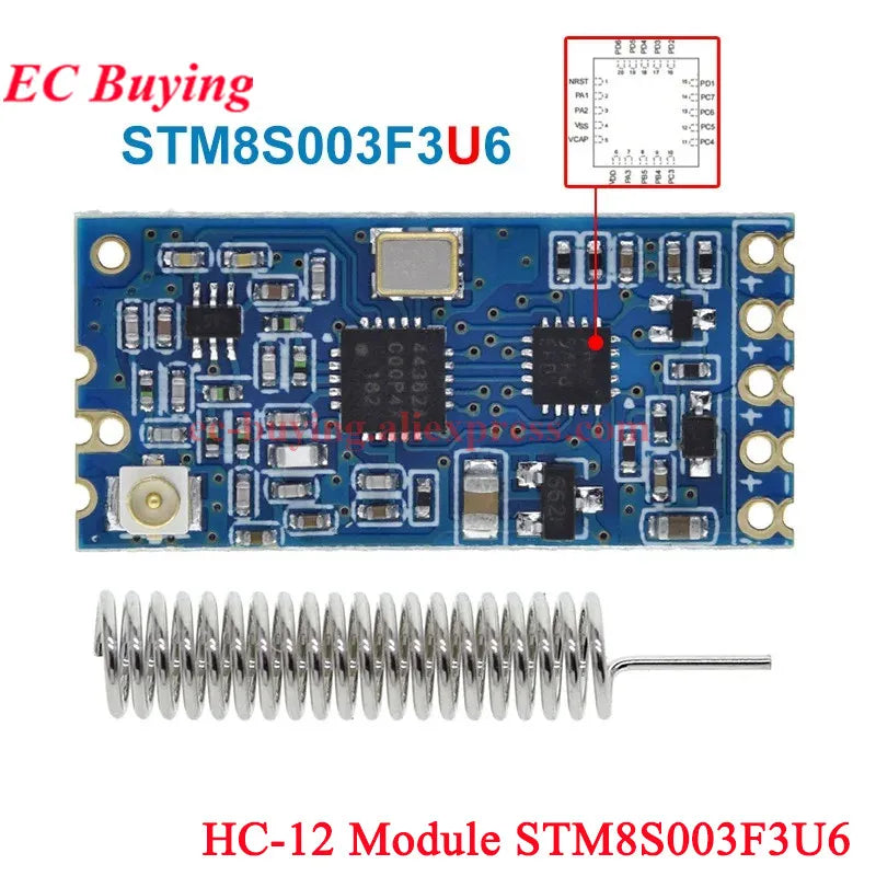 20Pcs/1pc HC-12 433Mhz SI4438 SI4463 Wireless Serial Port Module 1000m UART 3.3V/5V TTL Level With Antenna Bluetooth-compatible