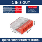 50Pcs Mini Quick Push in Connectors Hard Stainless Easy Electrical Splicing Terminal Blocks 2 3 4 5 6 8 Ports