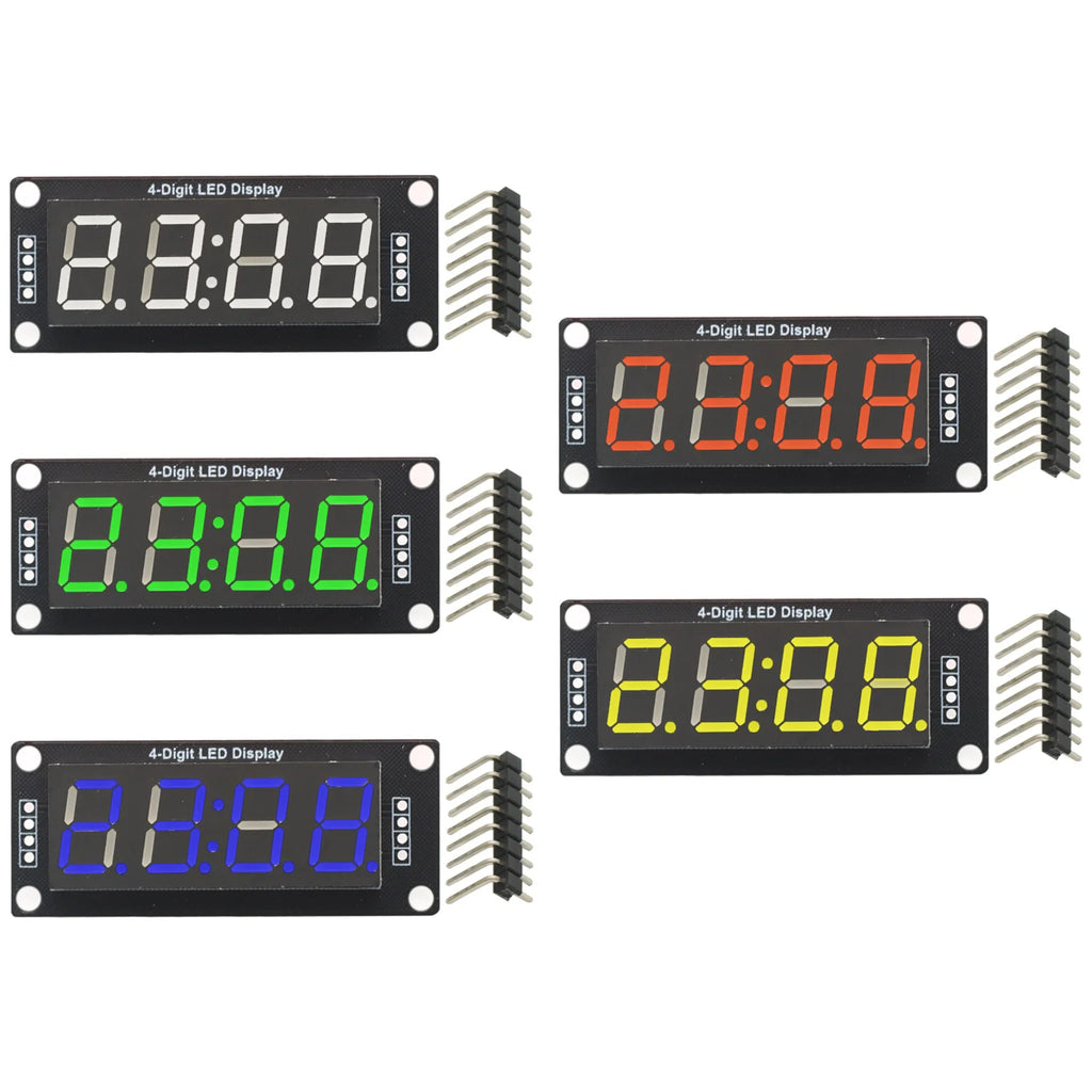 TM1637 LED Display Module 4 Digit 7 Segment 0.56 inch Time Clock Indicator Tube Module Red Blue Green Yellow White for Arduino