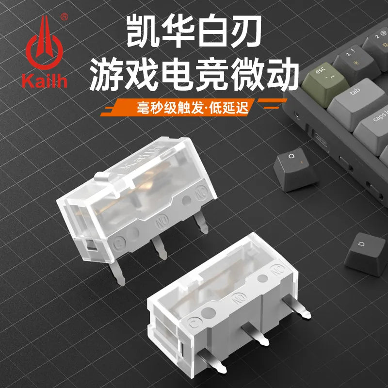 10-100Pcs New Kailh White Blade Micro Switch 100 Million Click Computer Game mouse left right repair microswitch button