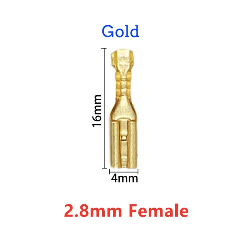 100PCS 2.8/4.8/6.3mm Female&Male Crimp Spade Connector Car Speaker Electrical Wire Connectors Transparent Sleeve