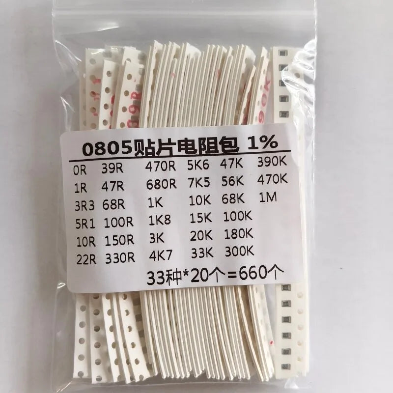 0201 0402 0603 0805 1206 1210 2512 SMD Resistor Assortment Kit, Mixed Resistors with 33 / 60 / 80 / 170 Values