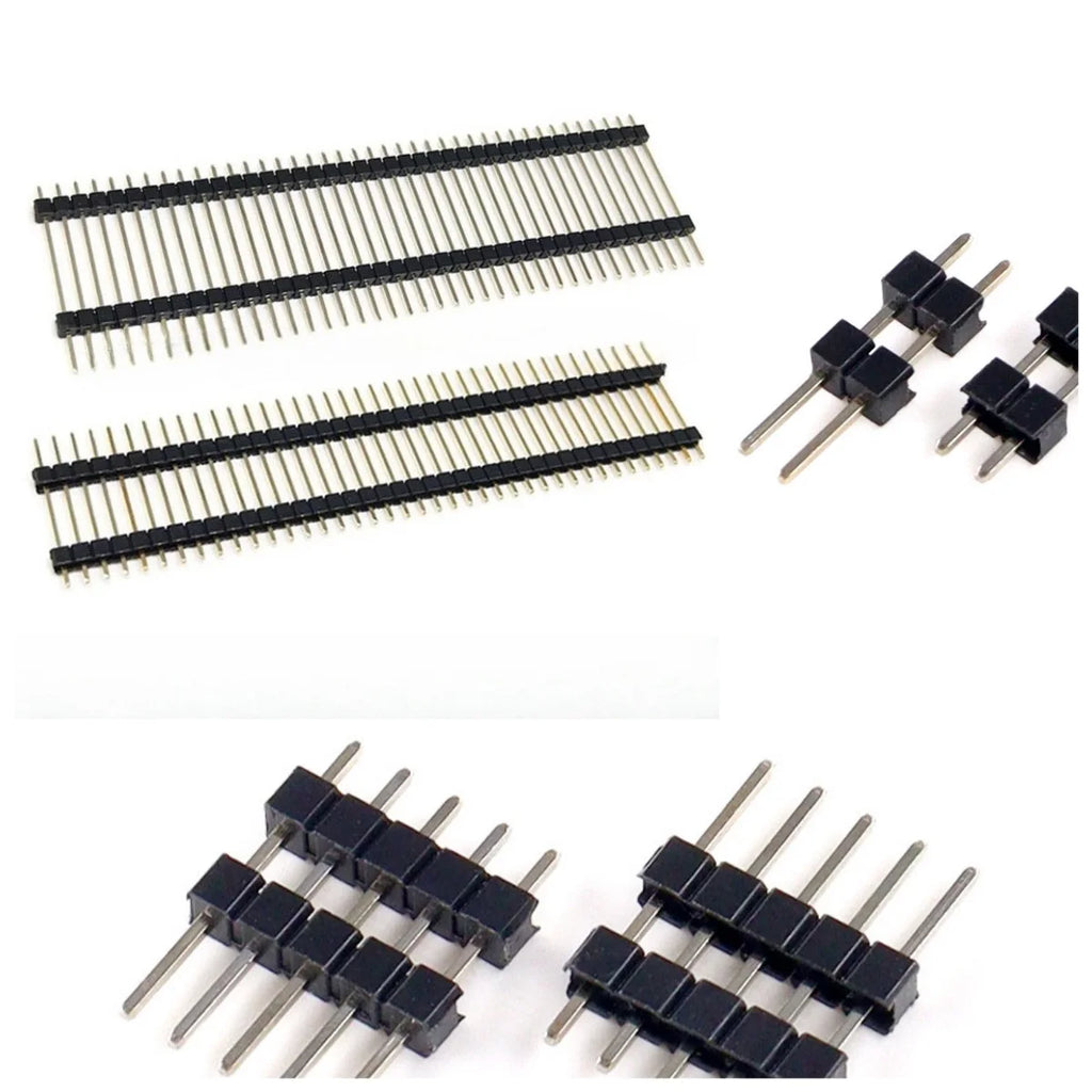 100pcs 2.54mm Pin Header 1X40P L11.4/15/17/19/21/23/25/30/35/40/50mm Straight Board Spacer Single Row Double Plastic Male