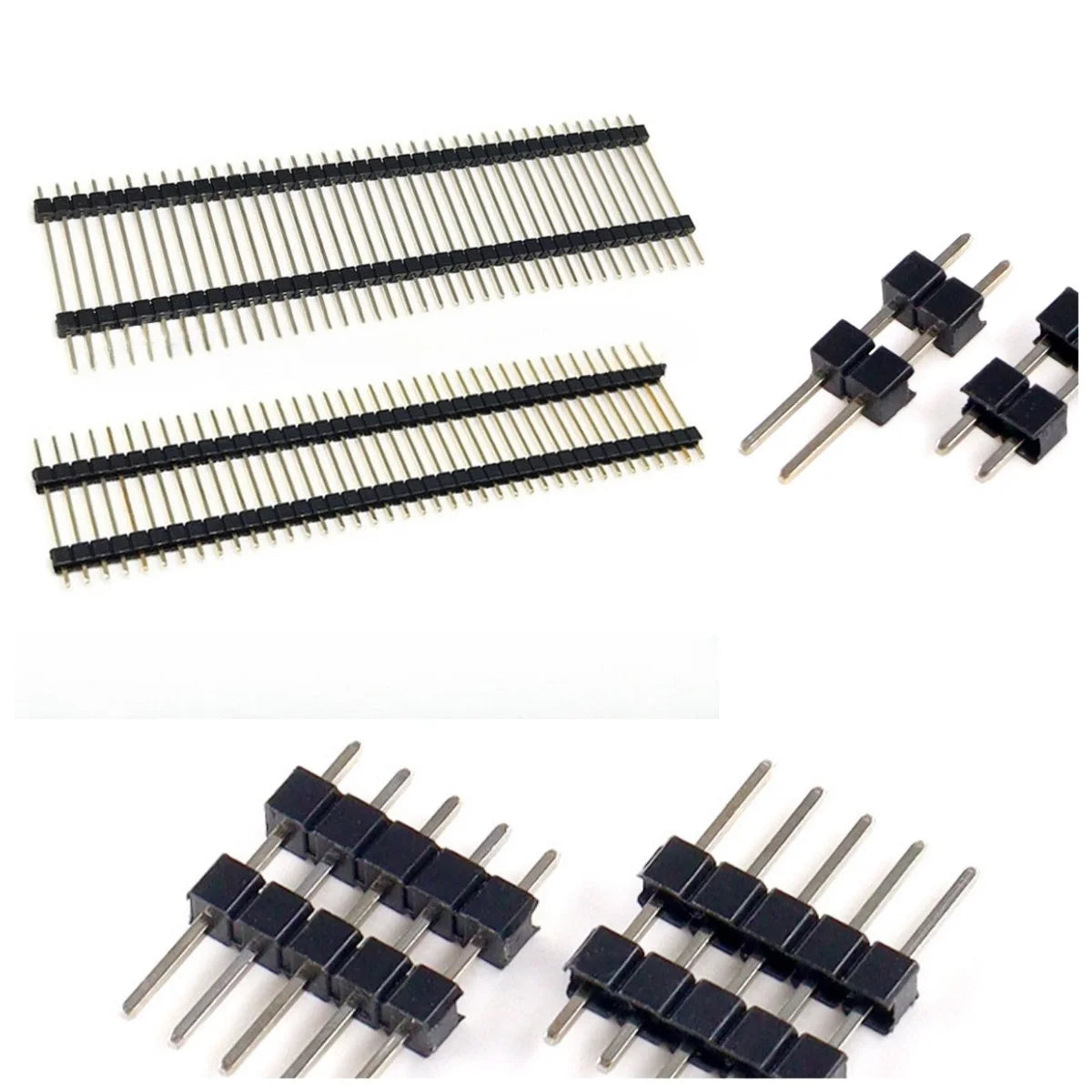 100pcs 2.54mm Pin Header 1X40P L11.4/15/17/19/21/23/25/30/35/40/50mm Straight Board Spacer Single Row Double Plastic Male
