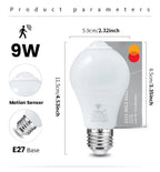 4PCS 20W 18W 15W 12W 9W 6WLampada LED E27 Radar Motion Sensor Light Bulb 189-265V Infrared Detection Smart Lamp Working in Night