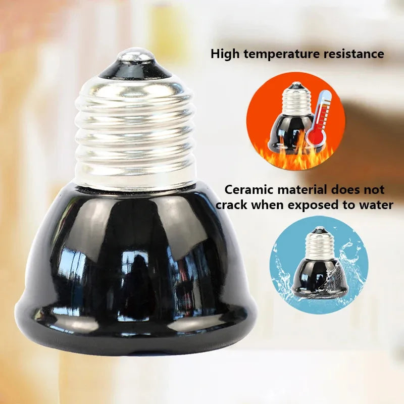 Reptile Ceramic Heating Bulb Infrared Heat Emitter 25/50/75/100W E27 220V Pet Brooder Heat Lamp