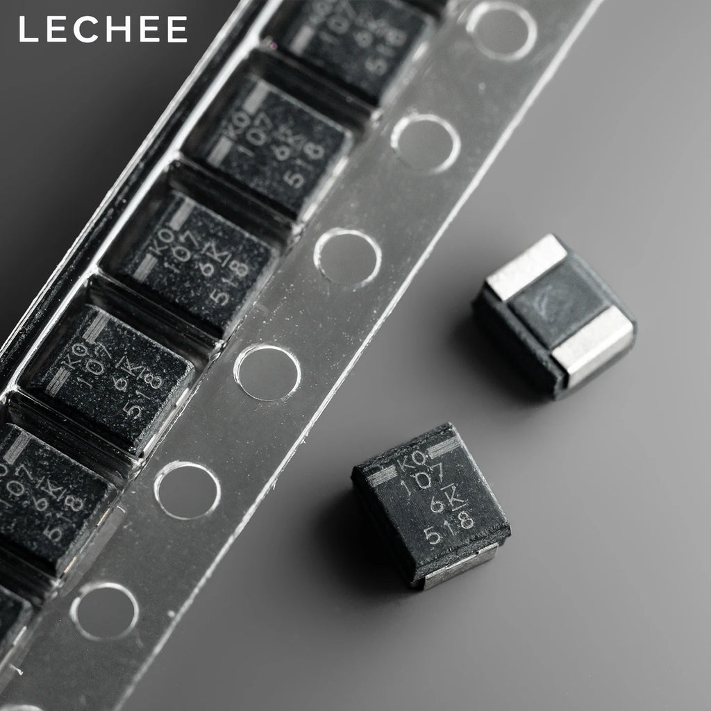 10PCS/Set T520B107M006ATE040 6.3V 100uF 40mOhm Polymer Tantalum Capacitors Low ESR SMD Case-B 3528 for Electronics