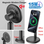 2025 15W Wireless Charger Stand For Magsafe iPhone 17 16 15 14 13 12 Pro Max Qi2 Fast Charging Station for Office Home Travel