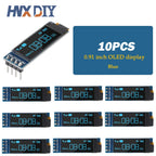 1-10pcs 0.91 Inch 128x32 IIC I2C White / Blue OLED LCD Display DIY Module SSD1315 Driver IC DC 3.3V 5V for Arduino