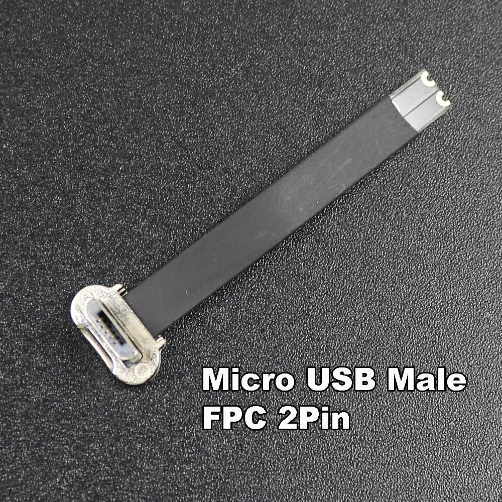 1PC Type-C Micro USB Connector FPC 2Pin 3Pin R1 EK Decryption Welding Wire Flat Cable Male  Fast Charge Wire Extention For Phone
