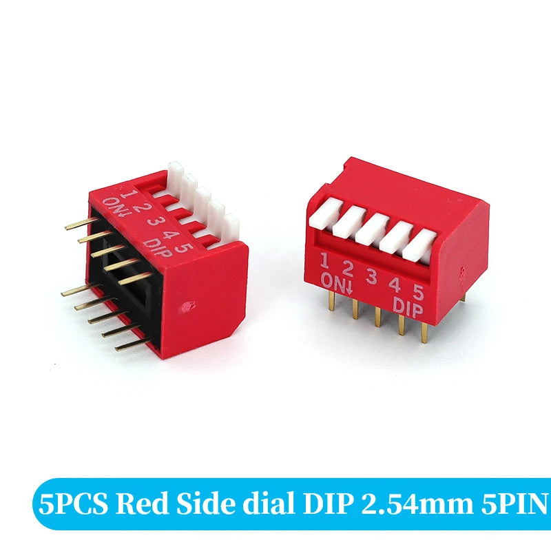 5PCS Slide Type Switch Module 1 2 3 4 5 6 7 8 10PIN /1.27/2.54mm Position Way DIP/SMD Pitch Toggle Switch Blue Snap Switch Dial