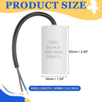 1Pcs CBB60 Run Capacitor 3uf-100uf 450V AC 2 Wires 50/60Hz Cylinder White for Air Compressor Water Pump Motor
