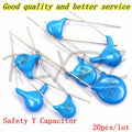 20pcs Safety Y Capacitor 470PF 1000PF 1NF 2.2NF 4.7NF 10NF 0.001UF 0.0022UF 0.0047UF 470P 250VAC 400VAC 102M 103M 471M 222M 472M