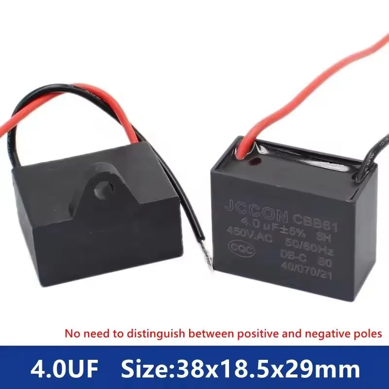 CBB61 450V Start Capacitor 1uf/1.5/1.8/2/2.5/3/4/5/6/7/8UF/10/12/15/18/20 UF Fan Ceiling Exhaust Motor Run Capacitor CBB
