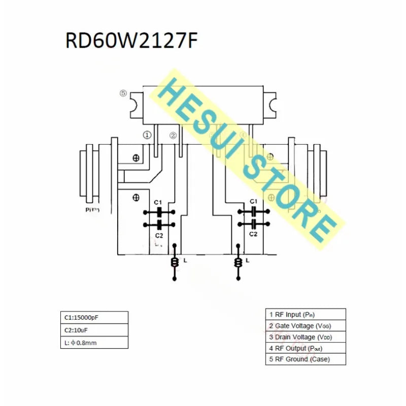 RD60W2127F For MOBILE RADIO 210Mhz - 270Mhz RF MOSFET Amplifier Module Reference RA30H2127M 30W/60W 12.5V / 24V RF power module
