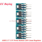 100Pcs/1pc AMS1117 3.3V 5V Power Supply Module AMS1117-3.3 AMS1117-5.0 LDO Linear Voltage Regulator Board 800mA PCB