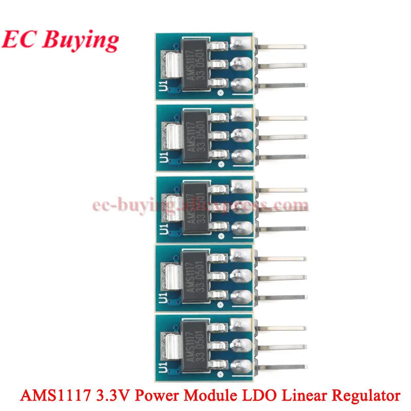 100Pcs/1pc AMS1117 3.3V 5V Power Supply Module AMS1117-3.3 AMS1117-5.0 LDO Linear Voltage Regulator Board 800mA PCB