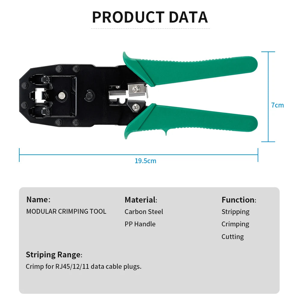 RJ45 RJ11 RJ12 Computer Network Repair Tool Kit LAN Cable Tester Wire Cutter Screwdriver Pliers Crimping Maintenance Tool Set
