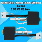 Upgraded Hotend For Kobra S1 /S1Combo 24V 50W Hot end For Anycubic Kobra S1 Thermistor&Heater For Kobra S1 Hardened Steel Nozzle