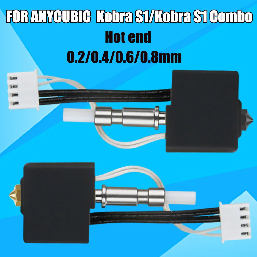 Upgraded Hotend For Kobra S1 /S1Combo 24V 50W Hot end For Anycubic Kobra S1 Thermistor&Heater For Kobra S1 Hardened Steel Nozzle