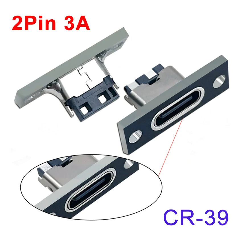 1-10pcs USB 3.1 Type C Socket With Screw Fixing Plate Type-C USB Jack 3.1 Type-C 2Pin 4Pin 5Pin 6Pin Female Connector Jack