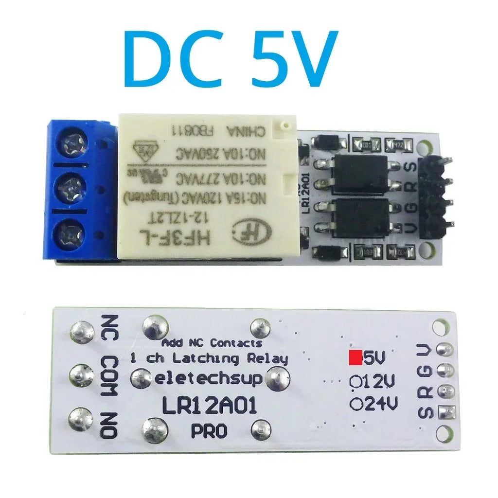 Bistable Self-locking Flip-Flop Latch Switch Board DC 5V 12V 24V Magnetic Latching Relay Module for Arduino ESP32