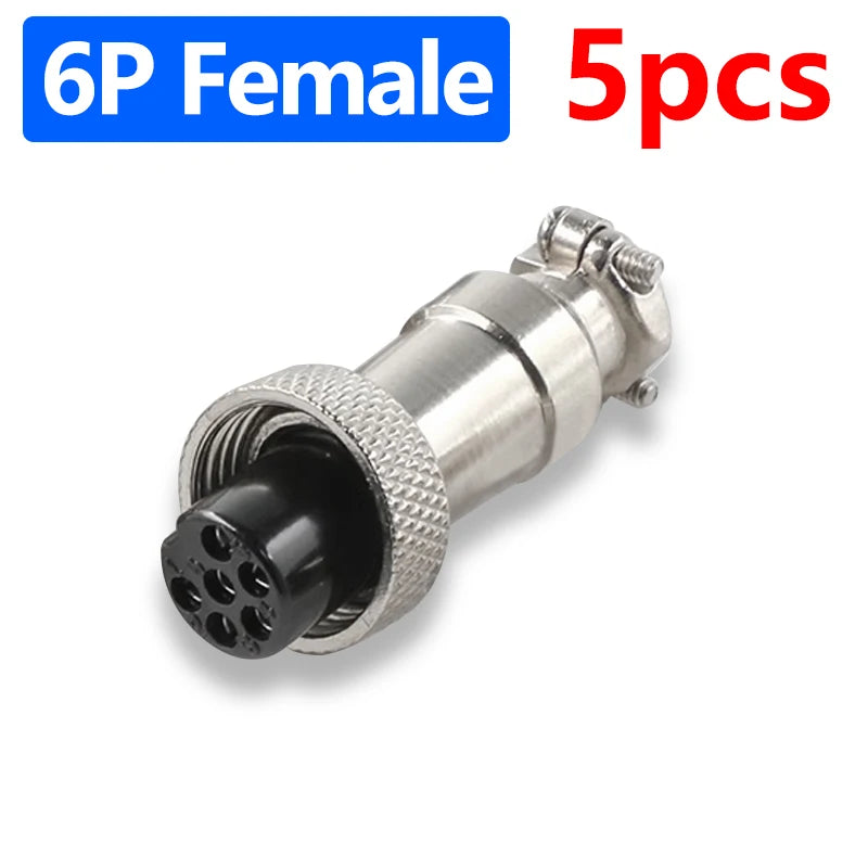 5pcs GX12 Aviation Connector 2 3 4 5 6 7 Pin Male Female M12 Connector Aviator Plug Socket