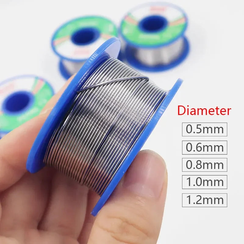 0.6/0.8mm, Premium high-purity 60/40 active solder wire, rosin core, containing tin and iron content of 1.5-2.0%, 50g
