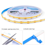 AC220V To DC 12V COB LED Strip Lights for Kitchen Home Decor Cabinet Lamp with Dimming Remote Controller led tiras de luces -EU