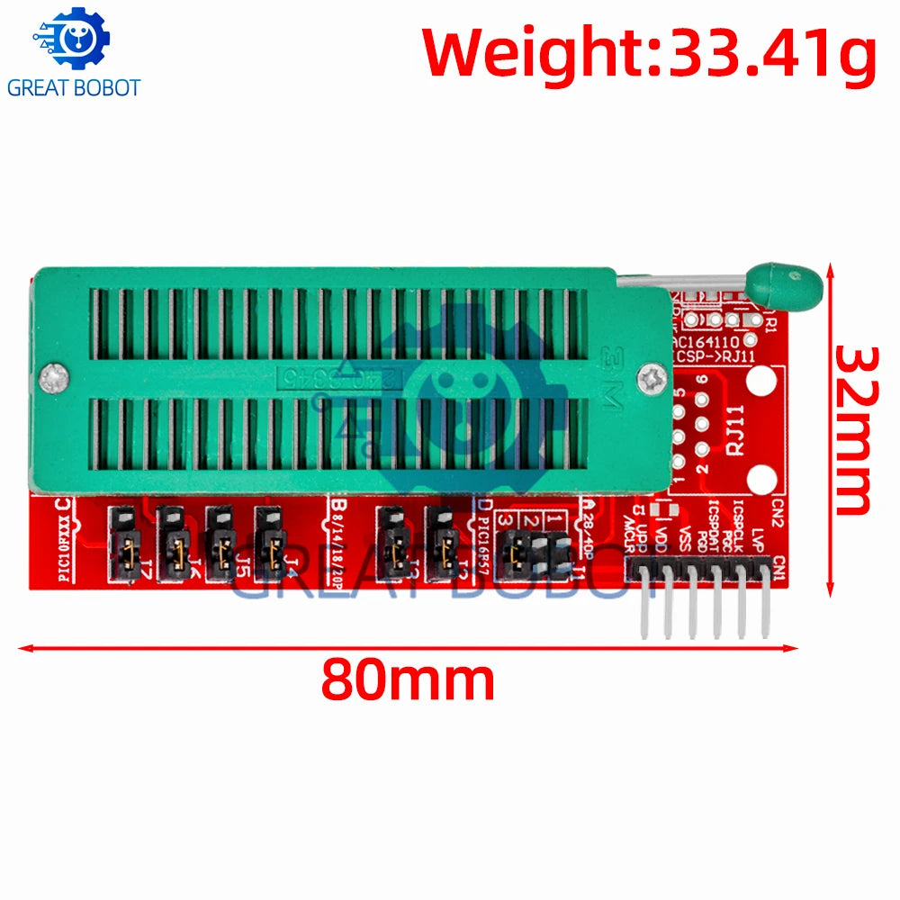 PICKIT3 PICKIT3.5 PICKIT 3 Programmer Offline Programming PIC Microcontroller Chip +PIC Programmer adapter seat