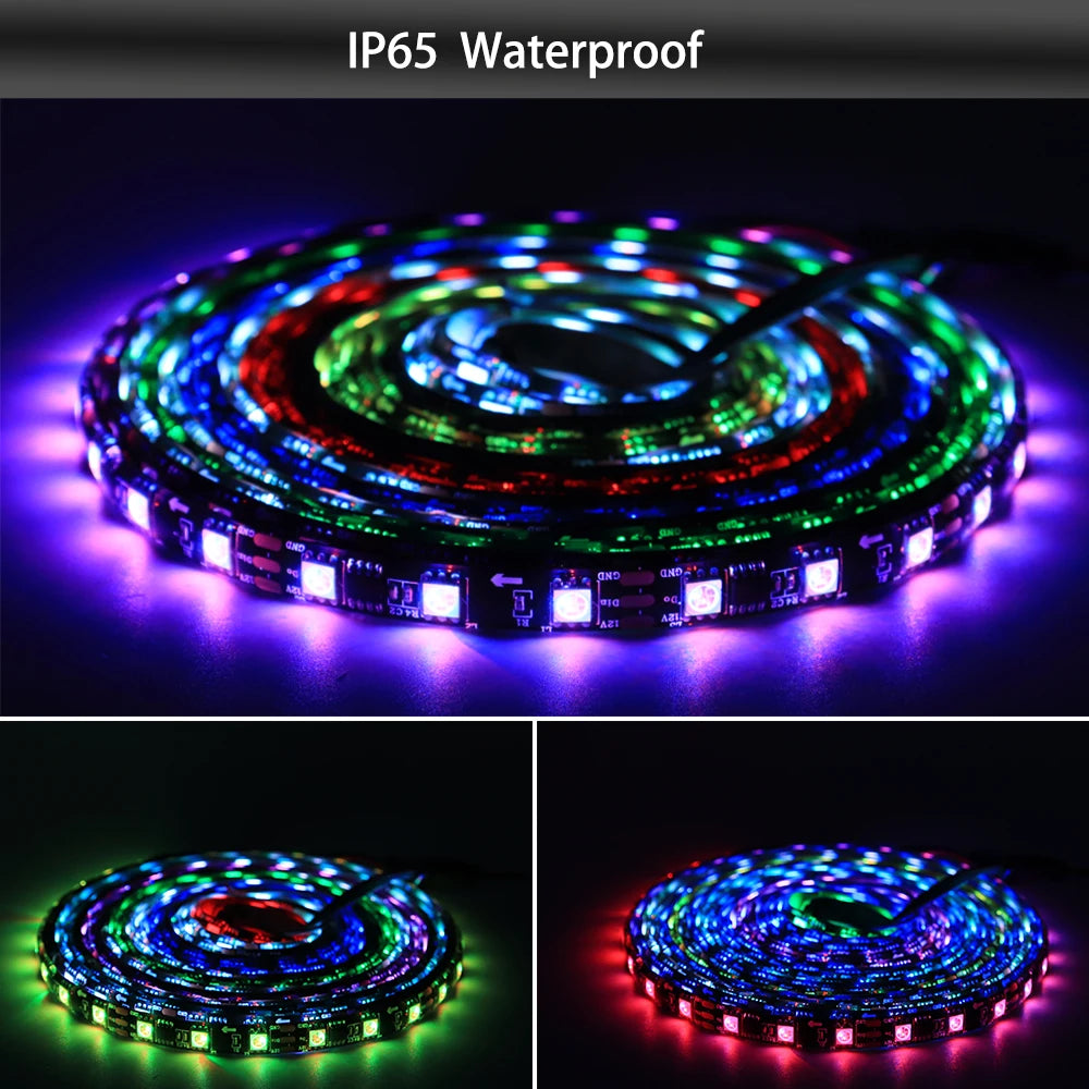 WS2811 WS2812B WS2813 WS2815 30/60/144Pixels/Leds/m 5050 RGBIC Smart LED Strip WS2812 Individually Addressable IC Light DC5V/12V