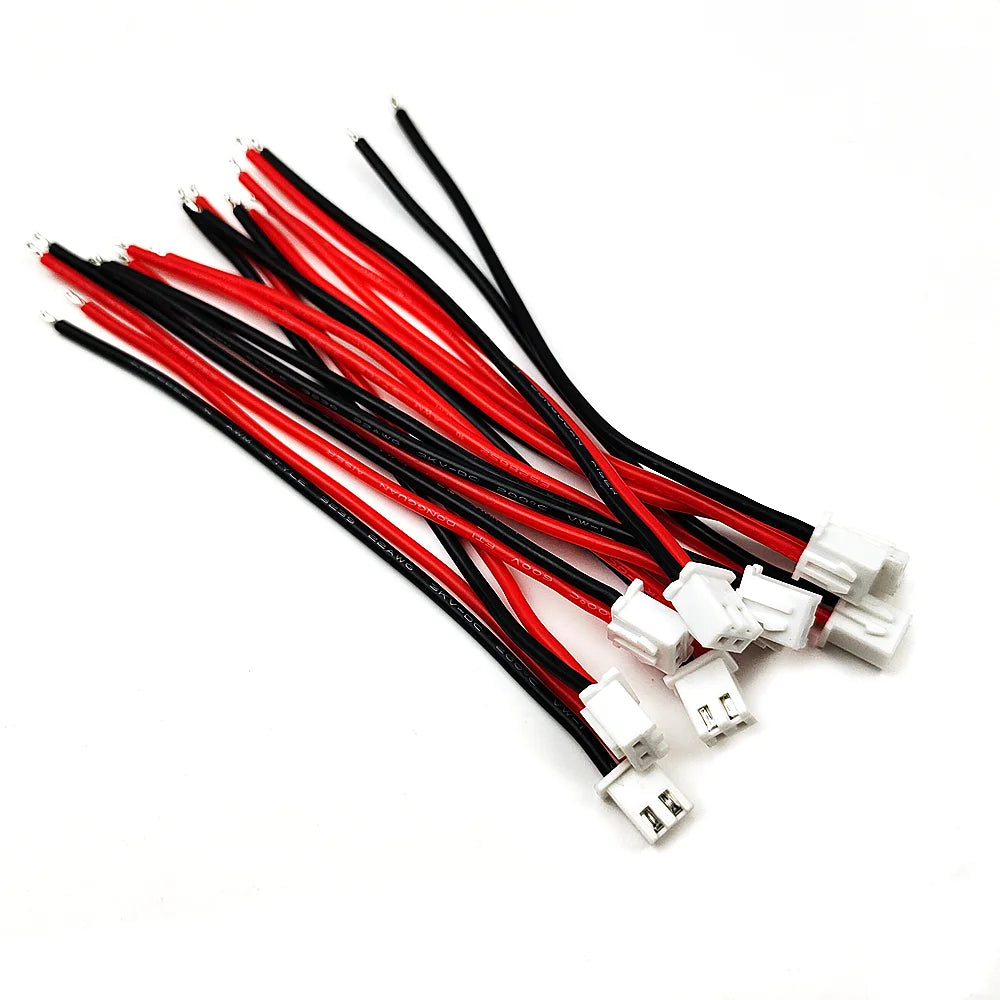 5/10Pairs JST XH 2.54mm 2Pin Female Male Connecting Plug Connector With 10CM 22AWG Soft Silicone for Tiny Drone Battery Terminal