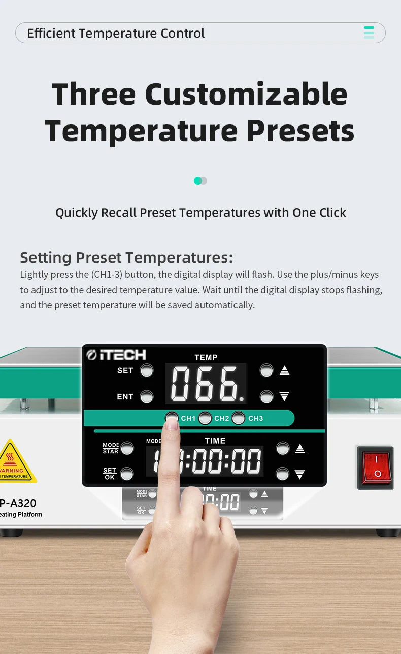 Digital Soldering Preheating Rework Station Digital PCB Preheating Station SMT SMD Hot Plate for BGA Rework and PCB Assembly