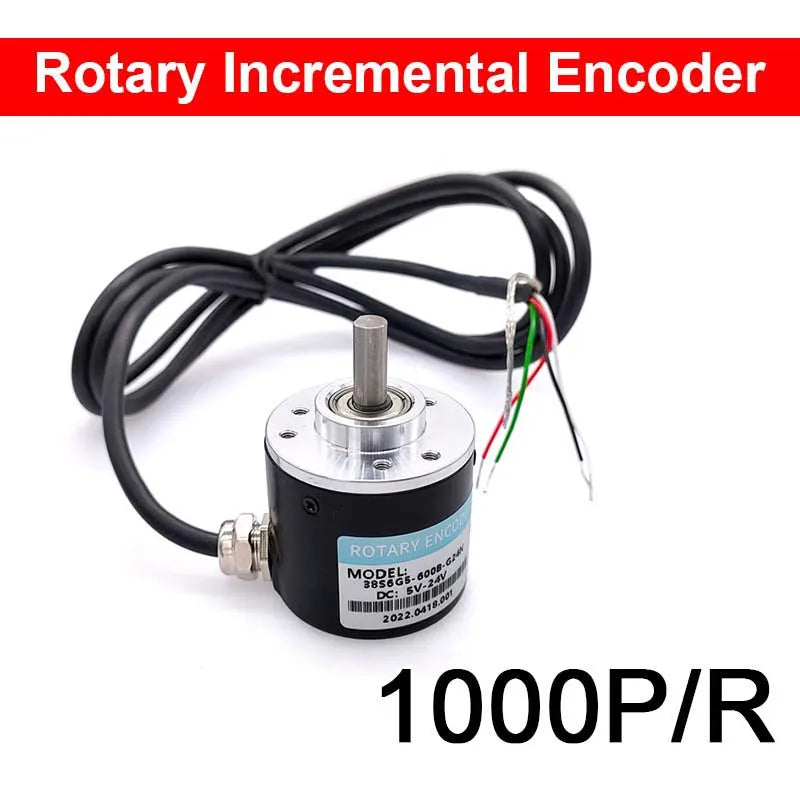 Photoelectric Incremental Rotary Encoder 38S6G5-B-G24N 50/100/200/360/400/500/600PPR AB 2 Phase DC5-24V NPN Optical  Encoder