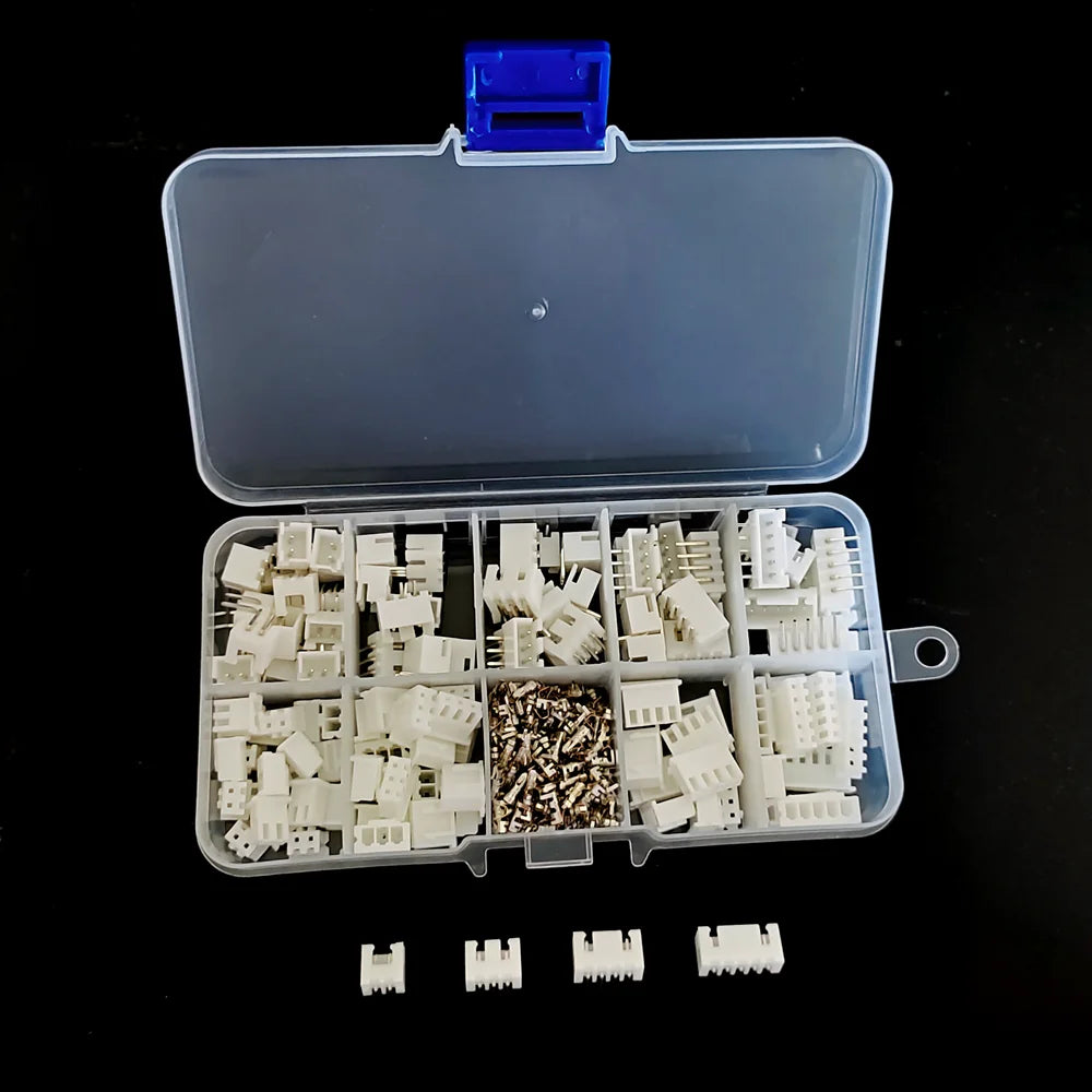 60 Sets Kit 2p 3p 4pin Right Angle 2.54mm Pitch Terminal / Housing / Pin Header Connector Wire Connectors Adaptor XH Kits in Box