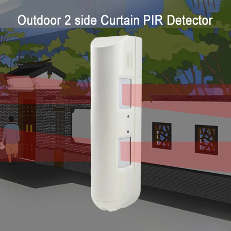 2pc Outside Inside Use Wired Curtain PIR Motion Sensor with Dip Switches Pet Immune 25KG Built-in Buzzer 70dB 24M Detection