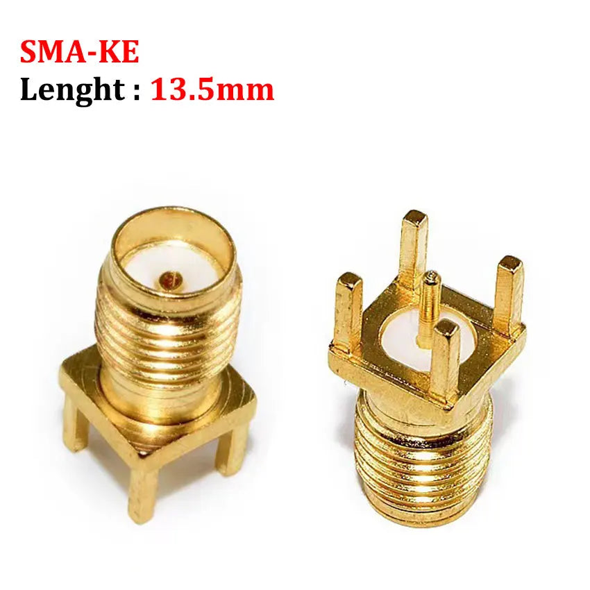 Cltgxdd 1/5/10pcs SMA-KE/KWE SMA Female Jack Adapter Solder Edge PCB Mount Antenna Base RF Copper Coaxial Connector Plug Socket