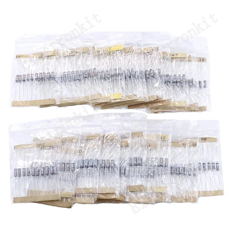 320Pcs 32Value 0.5W 1/2W 0.1 ohm - ohm Fuse Wirewound Resistor Assorted kit