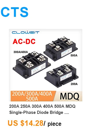 Volt Silicon Single 1 Phase Diode Metal Case Bridge Rectifier MDQ 100A Amp 1600V Single Phase Rectifier Bridge Module