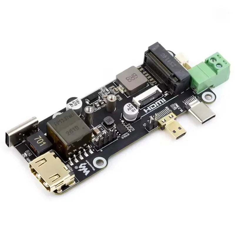Raspberry Pi 5 Multi Functional ETH POE Power Adapter Board PCIe To.2 NVMe SSD Pi5 Connector Adapter (E)