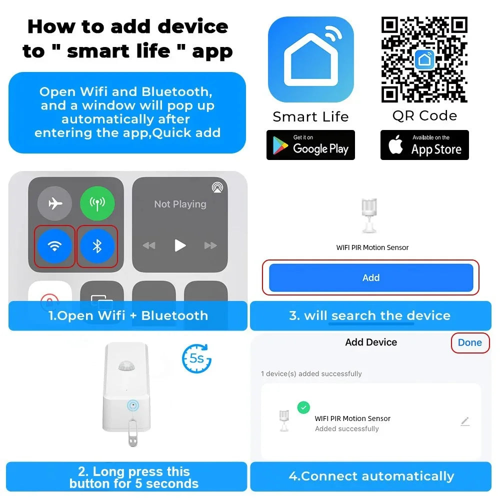 WiFi or Zigbee PIR Motion Sensor Tuya Smart Home Human Body Infrared Detector Security Smart Life Works With Alexa Google Home