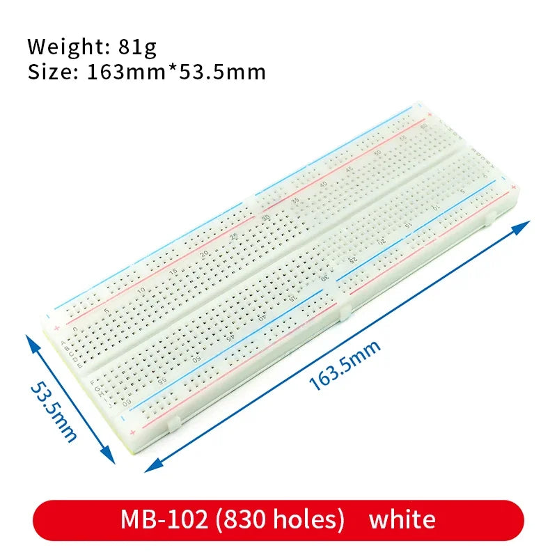 Breadboard 400 830 Point Solderless PCB Bread Board protoboard ZY-204 MB102 SYB-170 SYB-46 Test Boards Jump Wire for Arduino kit