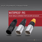 4Sets RJ45 Waterproof Network Connector 8P8C RJ45 Male&Female Chassis Sockets Ethernet Connector Zinc Alloy Copper Pin