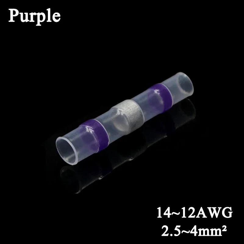 Solder Seal Wire Connectors 3:1 Shrinkage Rate Waterproof Electrical Cable Terminals Heat Shrink Tube Electrical Butt Splice