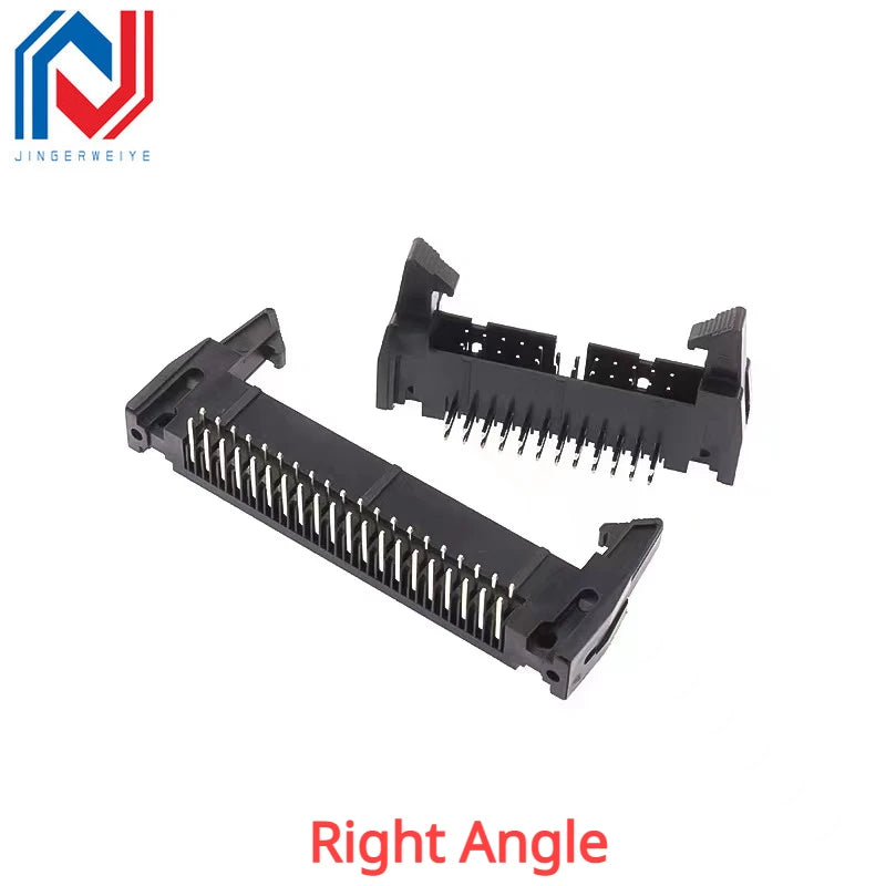 5Pcs 2.54mm Pitch DC2 Male IDC Connector Socket Header With Hook Horn Sample 6P 8P 10P 12P 14P 16P 20P 26P 30P 34P 40P 50P 64Pin