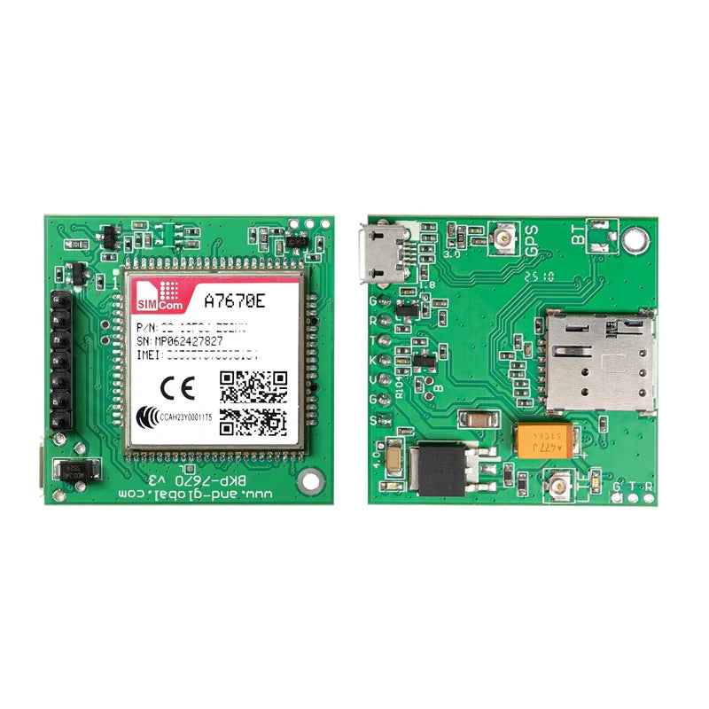 A7670E Push Nano Side Way SIM Slot Core Board SIMCOM 4G LTE Cat 1 Module Support Data/GPS for Europe/Middle East/Africa