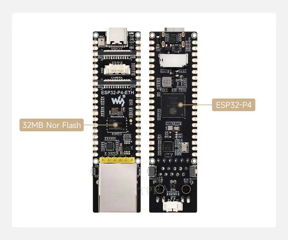 Waveshare ESP32-P4-ETH Development Board 32MB PSRAM/Flash PoE RJ45 Ethernet MIPI-DSI CSI RISC-V MCU for Arduino IoT AI SmartHome