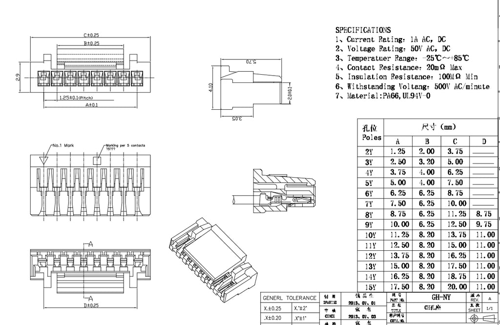 50/100PC SH/PH/XH 1.0mm 1.25mm 1.5mm 2.0mm 2.54mm Housing Shell Connector 2/3/4/5/6/7/8/9/10P 1.0 1.25 2.0 2.54 Plastic Plug